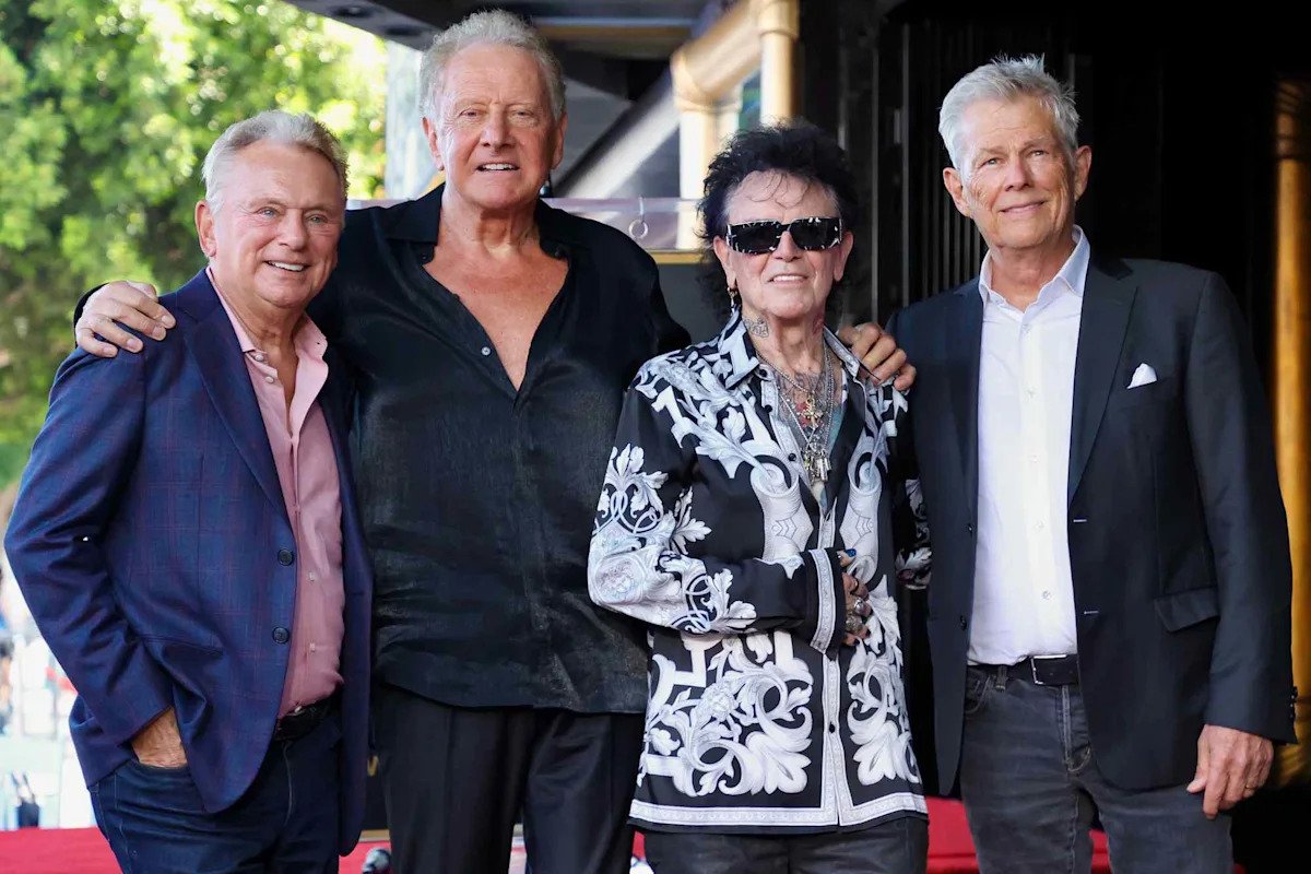 (L-R) Pat Sajak, honorees Graham Russell, Russell Hitchcock and David Foster attend the Hollywood Walk Of Fame Star ceremony honoring Air Supply on October 08, 2026 in Hollywood, CaliforniaCredit: Robin L Marshall/Getty