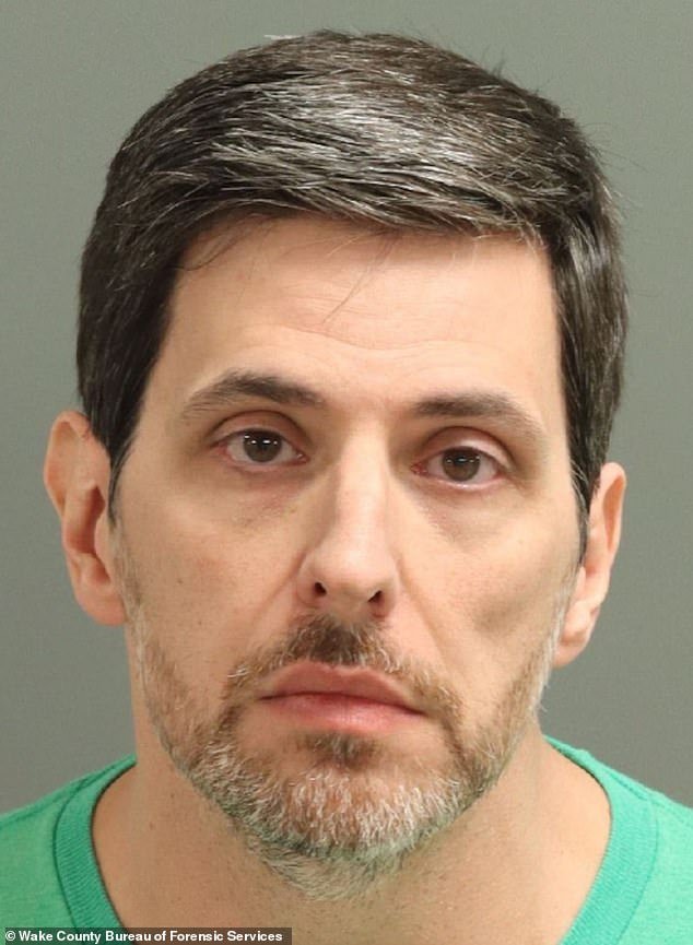 DeSena, 44, was arrested last Friday, October 23, in North Carolina and charged with 10 counts of second-degree sexual exploitation of a minor, per records obtained by The Daily Mail - seen in his most recent mugshot