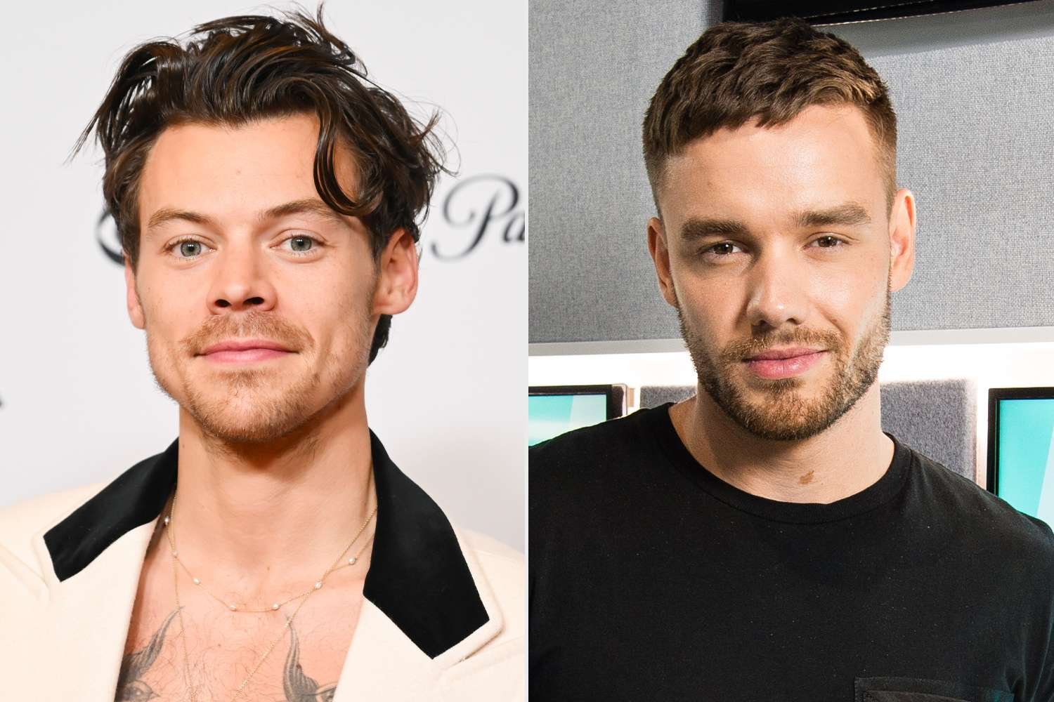 Harry Styles poses with his GRAMMY awards for Best Pop Vocal Album and Album of the Year for Harrys House; Liam Payne visits Heat Radio on September 03, 2019 in London
